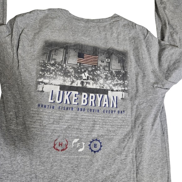 Other - Luke Bryan Huntin Fishin Lovin Every Day Tour Shirt Mens Small Gray Long Sleeve